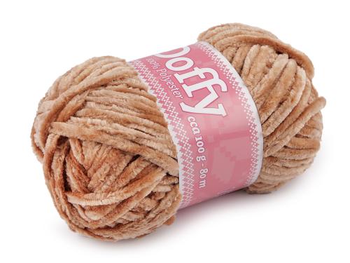 Prima-obchod Pletací žinylková příze Doffy 100 g, barva 7 (979) béžová