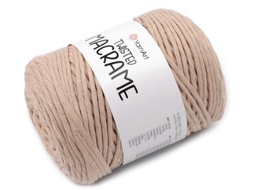 Prima-obchod Pletací příze Twisted Macrame 500 g rozčesávací, barva 26 (768/923) béžová