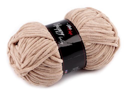 Prima-obchod Pletací žinylková příze Happy Baby 100 g, barva 16 (41012) béžová světlá