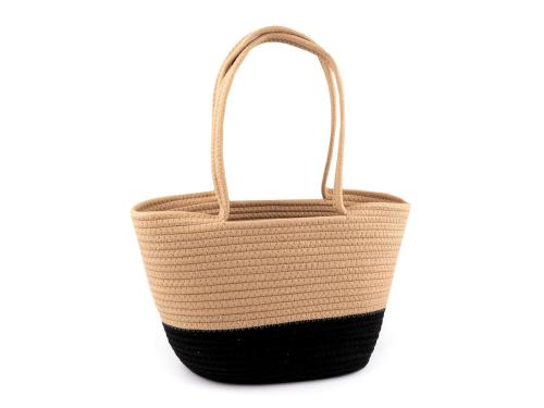 Prima-obchod Bavlněná kabelka 38x24 cm, barva 2 hnědá přírodní černá