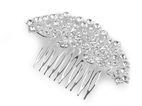 Prima-obchod Hřeben do vlasů s broušenými kamínky, barva 2 crystal květ