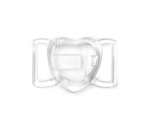 Prima-obchod Plavkové zapínání srdce šíře 20 mm plastové, barva 1 transparent