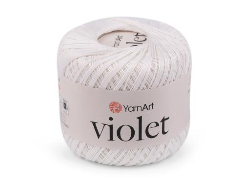 Prima-obchod Bavlněná příze háčkovací Violet 50 g, barva 16 (1000) Off White