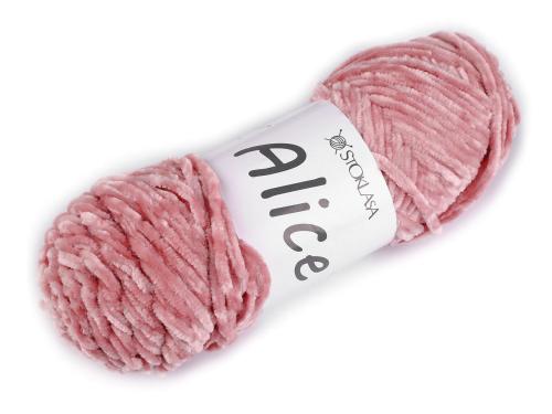 Prima-obchod Pletací žinylková příze Alice 100 g, barva 5 pudrová