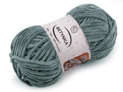 Prima-obchod Pletací žinylková příze Betynka 100 g, barva 12 (304) šedomodrá