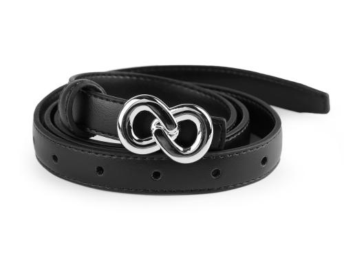 Prima-obchod Dámský pásek šíře 13 mm, 18 mm, barva 3 (šíře 18 mm) černá stříbrná
