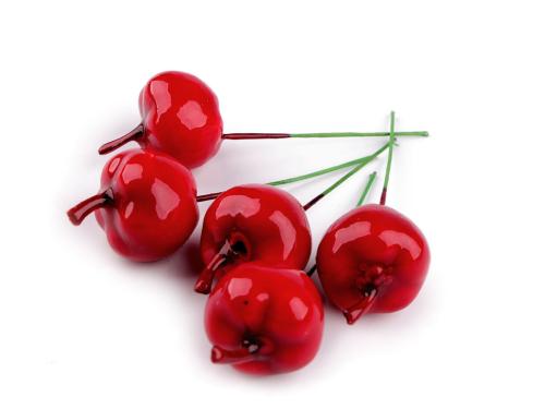 Prima-obchod Umělá jablíčka na drátku, barva 2 červená