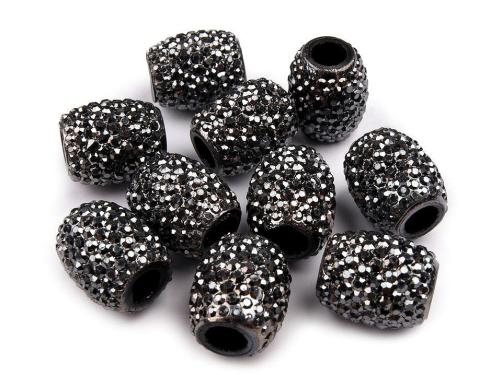 Prima-obchod Plastové korálky s velkým průvlekem 13x15 mm, barva 8 (059) šedá hematit