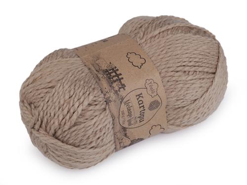 Prima-obchod Pletací příze Melange Wool 100 g, barva 11 (880) béžová