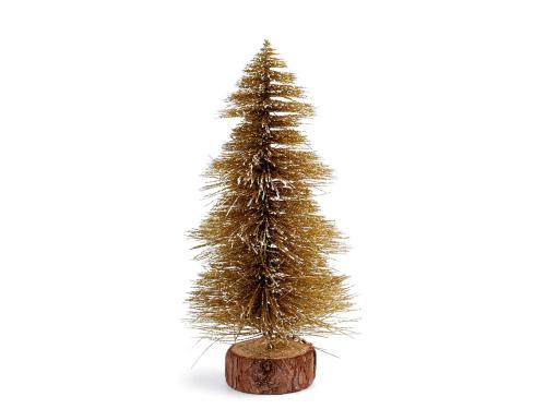 Prima-obchod Dekorace vánoční stromeček s glitry, barva 3 (20 cm) zlatá