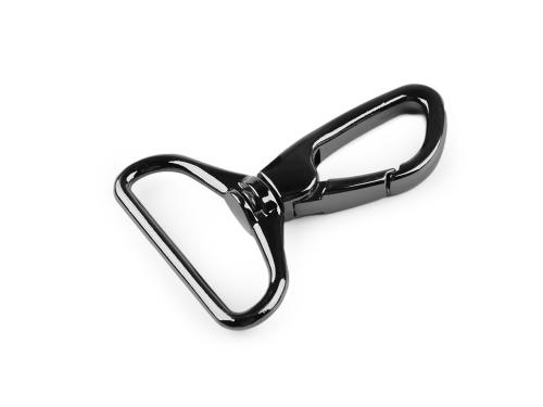 Prima-obchod Kovová karabina otočná, průvlek 38 mm, barva 5 nikl černý