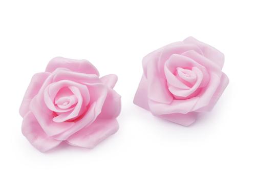 Prima-obchod Dekorace pěnová růže Ø7-8 cm, barva 2 růžová sv.