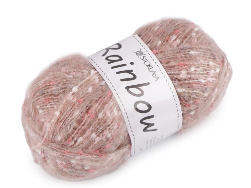 Prima-obchod Pletací příze mohérová Rainbow 100 g, barva 13 (01-7) béžová světlá