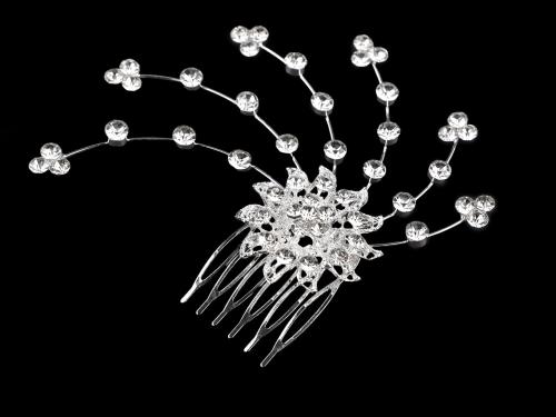 Prima-obchod Hřeben do vlasů s broušenými kamínky hand made, barva crystal