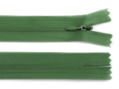 Prima-obchod Spirálový zip skrytý No 3 délka 30 cm dederon, barva 265 zelená lahvová