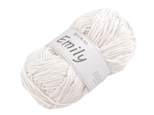 Prima-obchod Pletací žinylková příze Emily 100 g, barva 1 (04) bílá