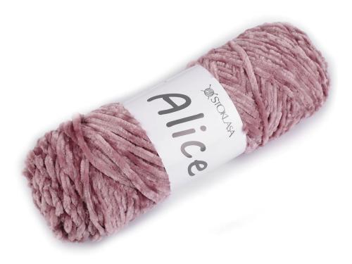 Prima-obchod Pletací žinylková příze Alice 100 g, barva 6 starorůžová