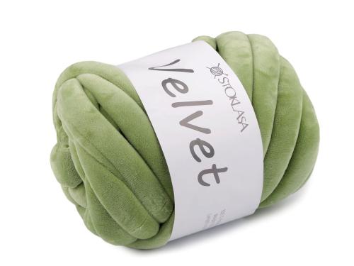 Prima-obchod Příze Marshmallow silná Velvet Ø20 mm 500 g, barva 6 (107) zelená past.sv.