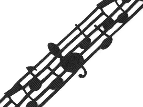 Prima-obchod Prýmek vysekávaný / stuha noty šíře 30 mm, barva černá