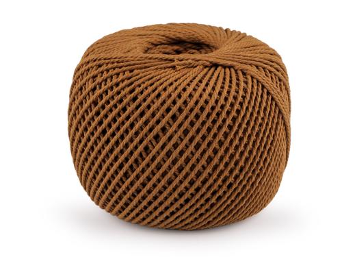 Prima-obchod Bavlněná příze macrame Ø2 mm rozčesávací, barva 14 hnědá světlá