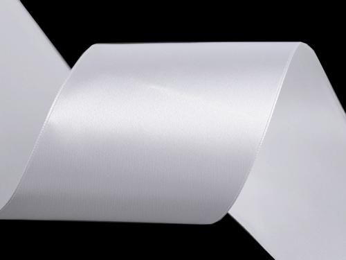 Prima-obchod Atlasová stuha šíře 73 mm, barva bílá