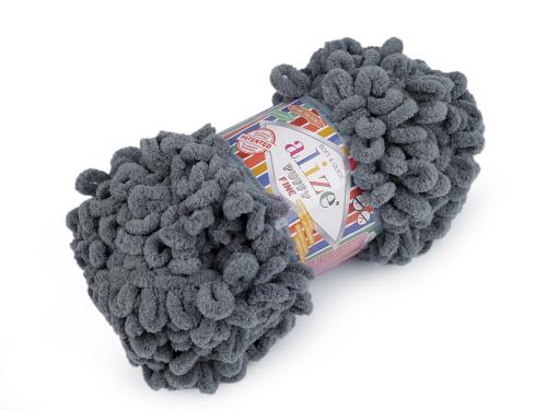 Prima-obchod Pletací příze Alize Puffy Fine 100 g, barva 46 (87) šedá