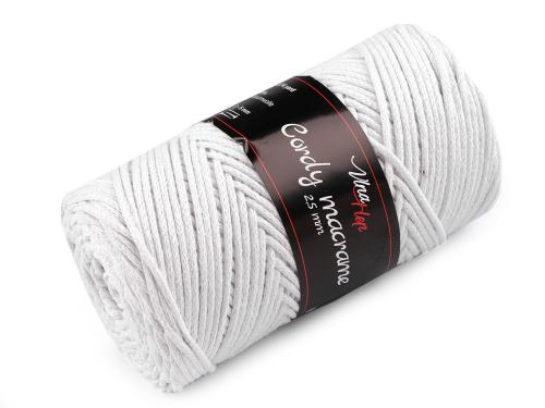 Prima-obchod Pletací příze Cordy Macrame 250 g, barva 1 (8002) bílá přírodní