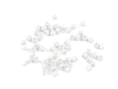 Prima-obchod Skleněné korálky broušené Ø4 mm, barva 1 bílá