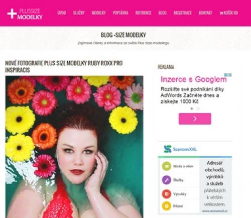 Zveřejnění článku na blogu plussizemodelky.cz Krátká zpráva