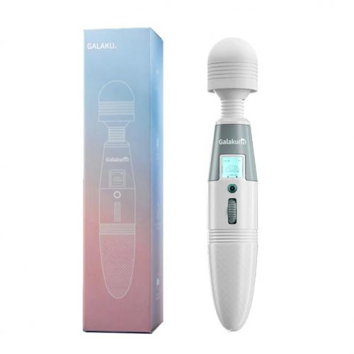 Galaku Japan magic wand massager s LCD Bílá 270 mm Lékařský silikon + ABS Jednomotorový USB kabel 8 nastavitelných vibrací 45 mm ANO, pouze hlavice