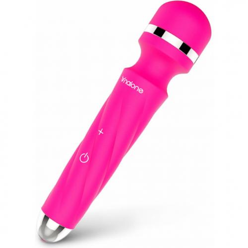 Nalone Lover wand massager vibrátor 7 nastavitelných vibrací ANO Růžová 190 mm Silicon USB kabel 40 mm