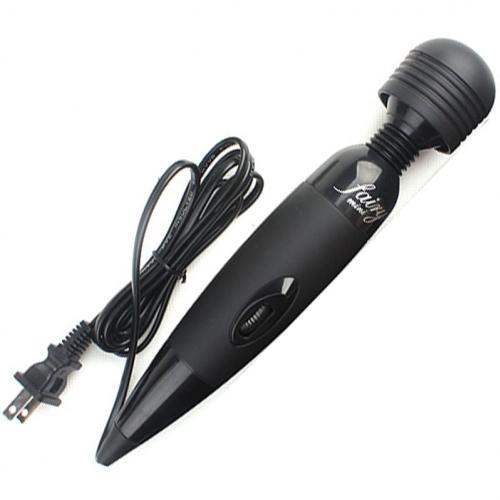 Fairy Mini Massage Wand - Masážní hlavice černá Černá 260 mm Jednomotorový Kabel do sítě US + redukce 220 V 45 mm NE