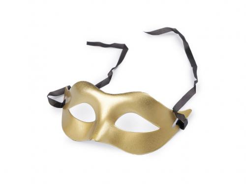 Karnevalová maska - škraboška k dotvoření, barva 2 zlatá sv.