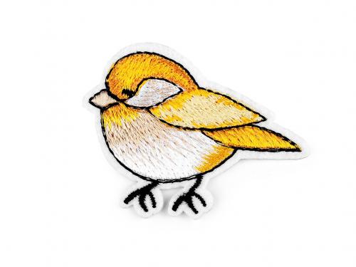 Nažehlovačka ptáček, barva 1 žlutá