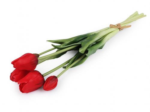 Umělá kytice tulipán, barva 5 červená