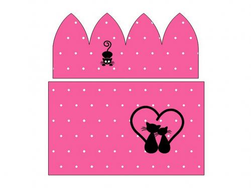 Panel na dětskou čepici a nákrčník, barva 10 pink kočka