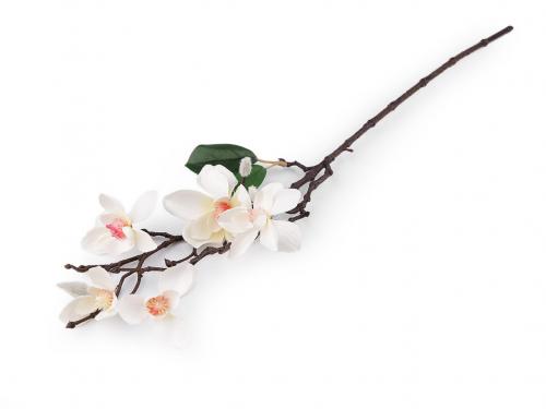 Umělá větvička magnolie, barva 1 krémová nejsvět.