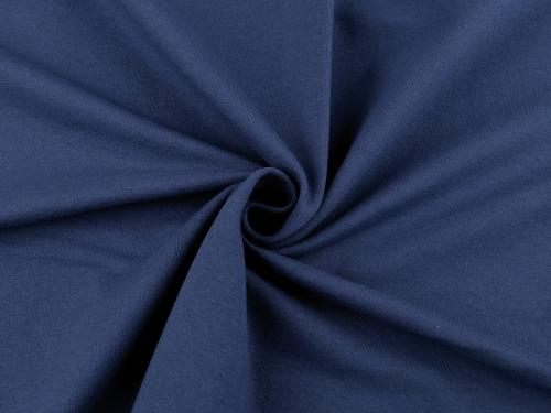 Teplákovina bavlněná nepočesaná jednobarevná, barva 28 (48) modrá pařížská
