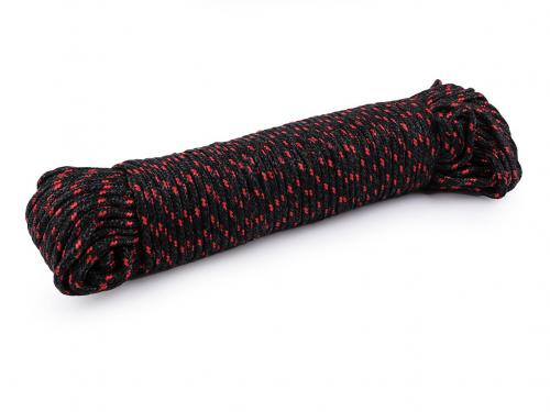 Padáková šňůra / lano Ø5 mm, barva 4 černá červená