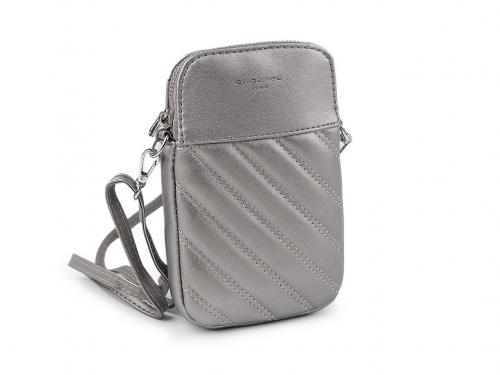 Malá kabelka / pouzdro na mobil 12x19 cm, barva 2 stříbrná metalic