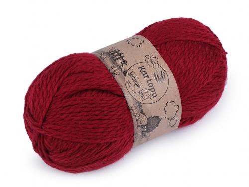 Pletací příze Melange Wool 100 g, barva 5 (2117) červená