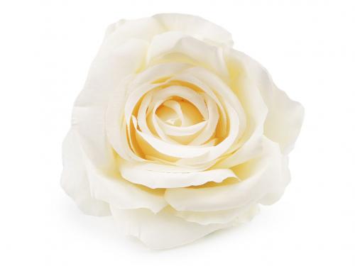 Umělý květ růže Ø10 cm, barva 1 krémová světlá