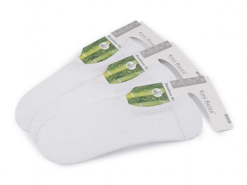 Pánské / chlapecké bambusové ponožky do tenisek, barva 2 (vel.43-47) bílá