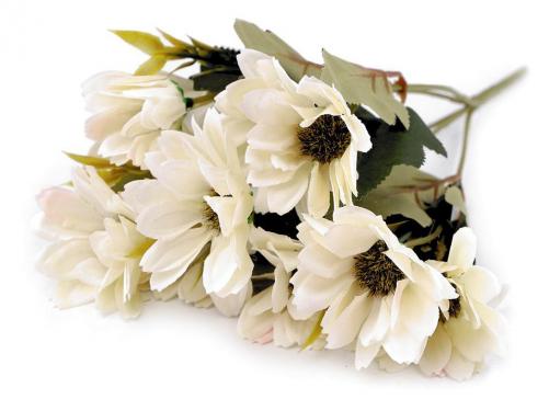 Umělá kytice chryzantéma, barva 1 krémová světlá