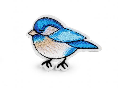 Nažehlovačka ptáček, barva 3 modrá