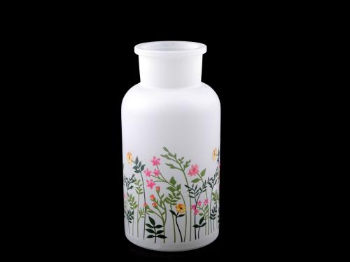 Skleněná váza 16,5 cm, barva bílá mléčná