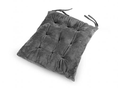 Sametový podsedák na židli 40x40 cm, barva 5 šedá
