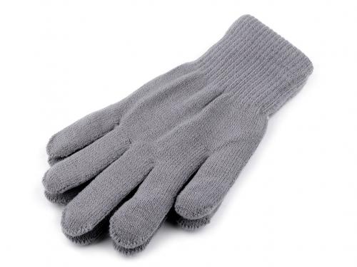 Dámské pletené rukavice zateplené, barva 3 šedá světlá