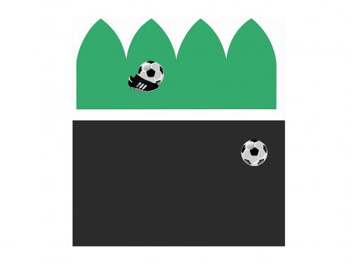 Panel na dětskou čepici a nákrčník, barva 2 zelená pastelová fotbalový míč