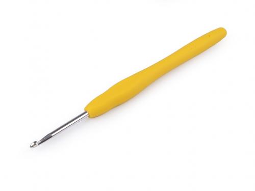 Háček na háčkování se silikonovou rukojetí vel. 2,5; 3; 3,5, barva 3 (3,5 mm) žlutá